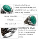 Joyería Türkiye, anillo hecho a mano para hombre, malaquita Natural, anillo de plata de ley s925, regalo de fiesta navideña para hombre - malaquita tienda 36
