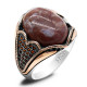 Anillos de plata 925 para hombre y mujer, piedra Natural de ónix indio, joyería de oro rosa, regalo de San Valentín y Navidad, compromiso de boda - malaquita tienda 36