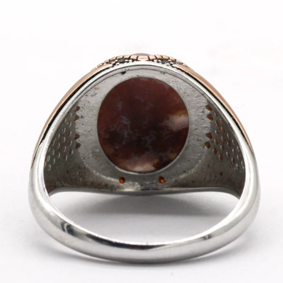 Anillos de plata 925 para hombre y mujer, piedra Natural de ónix indio, joyería de oro rosa, regalo de San Valentín y Navidad, compromiso de boda - malaquita tienda 36