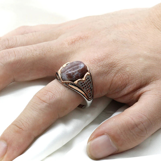 Anillos de plata 925 para hombre y mujer, piedra Natural de ónix indio, joyería de oro rosa, regalo de San Valentín y Navidad, compromiso de boda - malaquita tienda 36