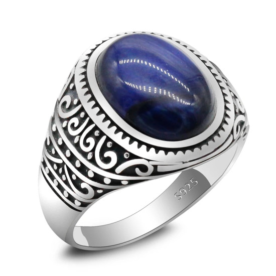 Anillo de plata 925 para hombre con piedra de ojo de tigre Natural, joyería de plata, regalos del Día de San Valentín, anillos de compromiso para hombre y mujer - malaquita tienda 36