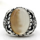 Anillo de plata de ley s925 con piedra Natural de ónix oceánico para hombre, joyería de compromiso de boda, estilo Punk para fiesta, Vintage - malaquita tienda 36