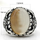 Anillo de plata de ley s925 con piedra Natural de ónix oceánico para hombre, joyería de compromiso de boda, estilo Punk para fiesta, Vintage - malaquita tienda 36