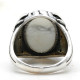 Anillos de plata de ley 925 para hombres y mujeres, joyería de compromiso de boda, turquesa blanca Natural, moda Punk turca - malaquita tienda 36