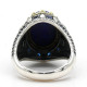 Anillo de Plata de Ley 925 para hombre y mujer, joyería turca, lapislázuli Natural, estilo Punk de circón Vintage, joyería de plata - malaquita tienda 36