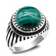 Anillo de plata 925 Vintage de malaquita Natural para hombre, regalo, anillo del Día conmemorativo, anillo de estilo Punk Vintage, conjunto de joyería, anillo para mujer - malaquita tienda 36