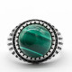 Anillo de plata 925 Vintage de malaquita Natural para hombre, regalo, anillo del Día conmemorativo, anillo de estilo Punk Vintage, conjunto de joyería, anillo para mujer - malaquita tienda 36
