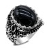 Anillo de Plata de Ley 925 con ónix negro Natural para hombre y mujer, joyería Punk turca Vintage, conjunto de joyas de tendencia, anillos de pareja