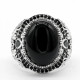 Anillo de Plata de Ley 925 con ónix negro Natural para hombre y mujer, joyería Punk turca Vintage, conjunto de joyas de tendencia, anillos de pareja - malaquita tienda 36