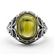 Anillo de plata de ley s925 auténtica para hombre, sello de fiesta de Turquía, joyería alta, pavé rojo, Circonia cúbica, ónix, anillo para hombre - malaquita tienda 36
