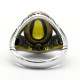 Anillo de plata de ley s925 auténtica para hombre, sello de fiesta de Turquía, joyería alta, pavé rojo, Circonia cúbica, ónix, anillo para hombre - malaquita tienda 36