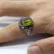 Anillo de plata de ley s925 auténtica para hombre, sello de fiesta de Turquía, joyería alta, pavé rojo, Circonia cúbica, ónix, anillo para hombre - malaquita tienda 36