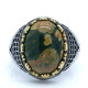 Anillos de plata esterlina a la moda para hombre y mujer, anillo de piedra de Gorrión natural antiguo Türkiye, anillo de circón, joyería punk rock para hombre - malaquita tienda 36