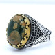 Anillos de plata esterlina a la moda para hombre y mujer, anillo de piedra de Gorrión natural antiguo Türkiye, anillo de circón, joyería punk rock para hombre - malaquita tienda 36