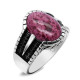 Anillo de plata s925 para hombre, anillo clásico Vintage de Türkiye, anillo de piedra Imperial roja Natural, anillo de joyería para mujer - malaquita tienda 36