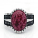 Anillo de plata s925 para hombre, anillo clásico Vintage de Türkiye, anillo de piedra Imperial roja Natural, anillo de joyería para mujer - malaquita tienda 36