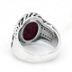 Anillo de plata s925 para hombre, anillo clásico Vintage de Türkiye, anillo de piedra Imperial roja Natural, anillo de joyería para mujer - malaquita tienda 36