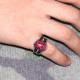 Anillo de plata s925 para hombre, anillo clásico Vintage de Türkiye, anillo de piedra Imperial roja Natural, anillo de joyería para mujer - malaquita tienda 36