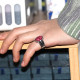 Anillo de plata s925 para hombre, anillo clásico Vintage de Türkiye, anillo de piedra Imperial roja Natural, anillo de joyería para mujer - malaquita tienda 36