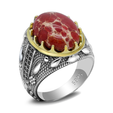 Anillo de Plata de Ley 925 sólida para hombre y mujer, anillo de ágata Natural hecho a mano, anillo de Türkiye, joyería Retro de moda, regalo del Día de San Valentín