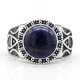 Anillo hecho a mano de plata de ley S925 con lapislázuli natural, ágata natural hecha a mano para hombre, regalo de fiesta navideña - malaquita tienda 36