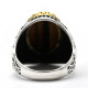 Anillo de Plata de Ley 925 para hombre y mujer, sortija de ojo de tigre Natural, conjunto de joyería Premium para pareja - malaquita tienda 36