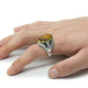 Anillo Vintage para hombre y mujer, de Plata de Ley 925 con diseño de piedra Imperial roja Natural ovalada, conjunto de joyería, anillo de pareja - malaquita tienda 36