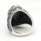 Anillo de Plata de Ley 925 para hombre y mujer, conjunto de joyería de plata tailandesa con ostra Natural, turquesa, Estilo Vintage, novedad - malaquita tienda 36