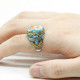 Anillo de Plata de Ley 925 para hombre y mujer, conjunto de joyería de plata tailandesa, con ostra Natural turquesa, Estilo Vintage - malaquita tienda 36