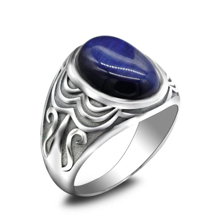 Anillo de Plata de Ley 925 con piedra de ojo de tigre Natural para hombre y mujer, conjunto de joyería de plata tailandesa, estilo Retro, novedad Anillo de Plata de Ley 925 con piedra de ojo de tigre Natural para hombre y mujer, conjunto de joyería de plata tailandesa, estilo Retro, novedad
