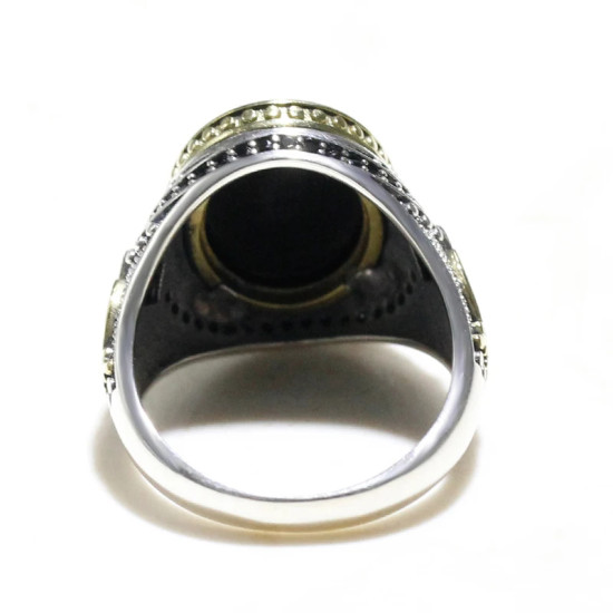 Anillos de plata de ley 925 con piedra de ágata Natural para hombre y mujer, conjunto de anillos de pareja Vintage, joyería tailandesa de moda - malaquita tienda 36