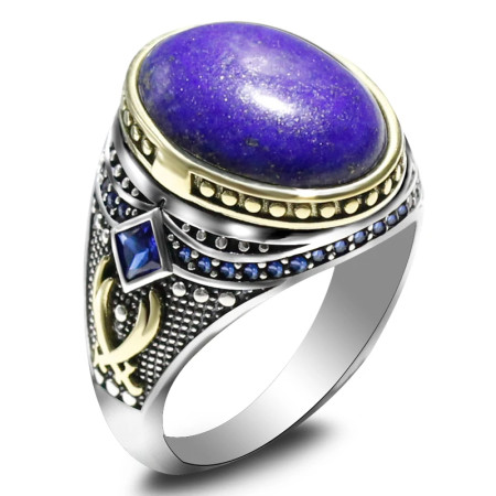 Anillo de Plata de Ley 925 para hombre y mujer, anillo de piedra ovalada de lapislázuli natural, anillo de sello clásico minimalista, joyería para pareja, regalo Anillo de Plata de Ley 925 para hombre y mujer, anillo de piedra ovalada de lapislázuli natural, anillo de sello clásico minimalista, joyería para pareja, regalo