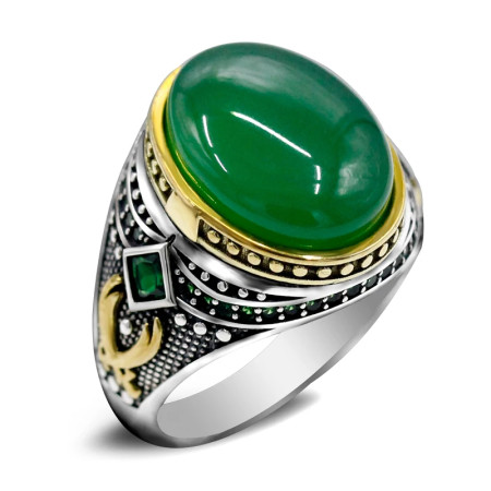 Anillo de plata 925 auténtica para hombre, verde natural piedra de ágata, resina, retro, hecho a mano, regalo de trabajador Anillo de plata 925 auténtica para hombre, verde natural piedra de ágata, resina, retro, hecho a mano, regalo de trabajador