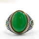 Anillo de plata 925 auténtica para hombre, verde natural piedra de ágata, resina, retro, hecho a mano, regalo de trabajador - malaquita tienda 36