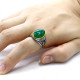 Anillo de plata 925 auténtica para hombre, verde natural piedra de ágata, resina, retro, hecho a mano, regalo de trabajador - malaquita tienda 36