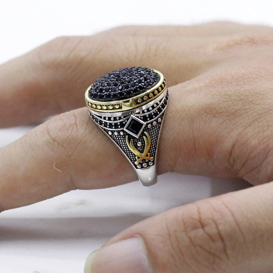 Anillo de plata de ley s925 auténtica, regalo hecho a mano para hombres, estilo punk de moda, lujo ligero, regalo de aniversario de vacaciones - malaquita tienda 36
