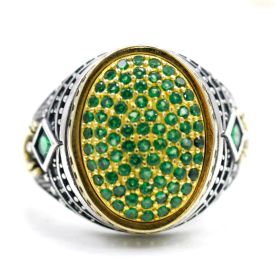 Anillo de Plata de Ley 925 con circonita para hombre y mujer, conjunto de joyería clásica de estilo Punk a la moda, novedad, envío gratis - malaquita tienda 36