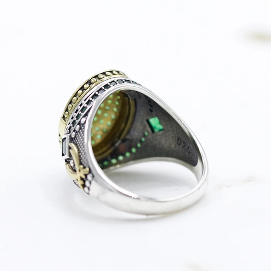 Anillo de Plata de Ley 925 con circonita para hombre y mujer, conjunto de joyería clásica de estilo Punk a la moda, novedad, envío gratis - malaquita tienda 36