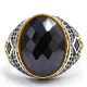 Tgürkiye-Anillo de Plata de Ley 925 para hombre y mujer, conjunto de joyería de circonita negra, anillos de esmalte de CZ para pareja Vintage, envío gratis - malaquita tienda 36
