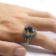 Tgürkiye-Anillo de Plata de Ley 925 para hombre y mujer, conjunto de joyería de circonita negra, anillos de esmalte de CZ para pareja Vintage, envío gratis - malaquita tienda 36