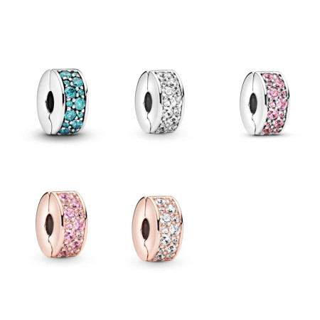 Clip fijo de cuentas de plata S925, regalo de niña, verde, rosa, blanco, adecuado para su propia pulsera DIY, regalo de joyería, regalo de cumpleaños Clip fijo de cuentas de plata S925, regalo de niña, verde, rosa, blanco, adecuado para su propia pulsera DIY, regalo de joyería, regalo de cumpleaños