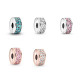 Clip fijo de cuentas de plata S925, regalo de niña, verde, rosa, blanco, adecuado para su propia pulsera DIY, regalo de joyería, regalo de cumpleaños - malaquita tienda 36