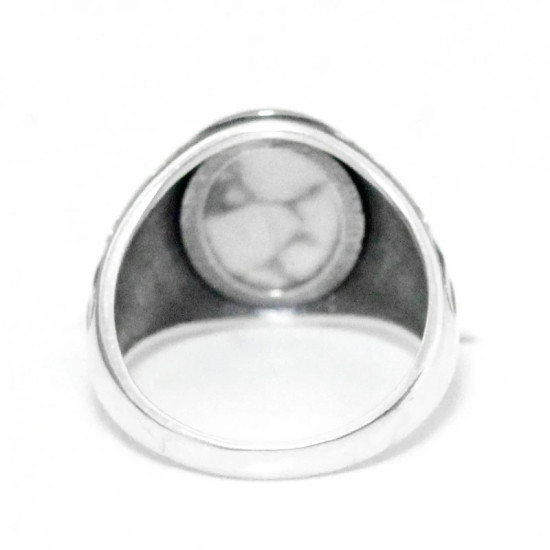 Conjunto de joyería Türkiye, anillo de piedra turquesa Natural para hombre, anillo de Plata de Ley 925 Vintage para pareja de rey, regalos para mujeres y hombres - malaquita tienda 36