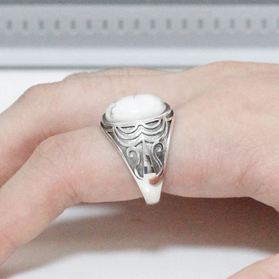 Conjunto de joyería Türkiye, anillo de piedra turquesa Natural para hombre, anillo de Plata de Ley 925 Vintage para pareja de rey, regalos para mujeres y hombres - malaquita tienda 36