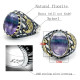 Nuevo Anillo de fluorita de Plata de Ley 925, joyería hecha a mano de Türkiye, conjunto de joyería, anillo de pareja para mujer - malaquita tienda 36