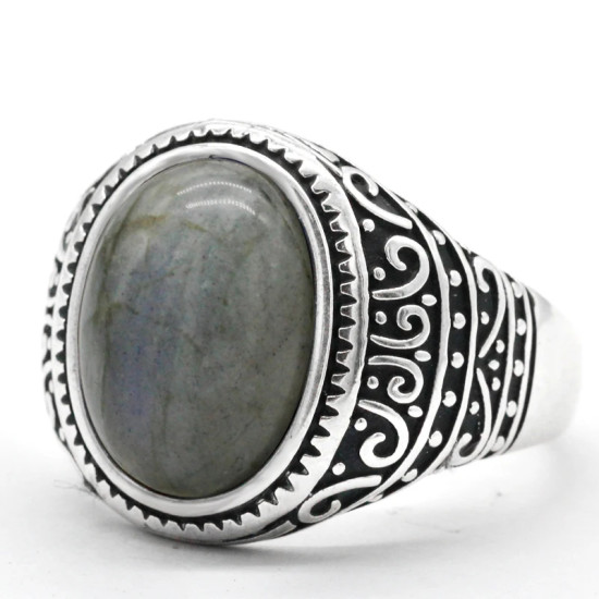 Anillo de plata 925 para hombre con labradorita Natural, joyería de plata, regalos del Día de San Valentín, anillos de compromiso para hombre y mujer, regalos - malaquita tienda 36