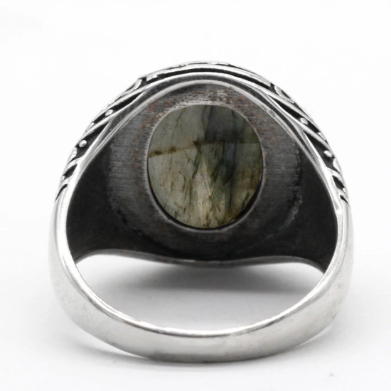 Anillo de plata 925 para hombre con labradorita Natural, joyería de plata, regalos del Día de San Valentín, anillos de compromiso para hombre y mujer, regalos - malaquita tienda 36