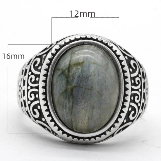 Anillo de plata 925 para hombre con labradorita Natural, joyería de plata, regalos del Día de San Valentín, anillos de compromiso para hombre y mujer, regalos - malaquita tienda 36