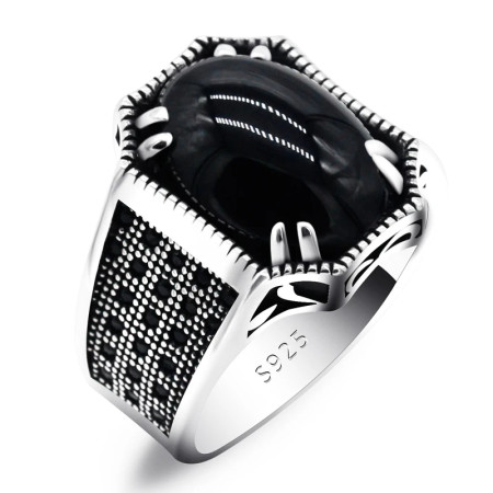 Nuevo Anillo de ágata Natural, anillo de Plata de Ley 925 para hombre, accesorio de piedra espinela, regalo del Día de San Valentín para mujer Nuevo Anillo de ágata Natural, anillo de Plata de Ley 925 para hombre, accesorio de piedra espinela, regalo del Día de San Valentín para mujer