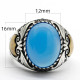 Anillo de plata de ley S925 estilo Türkiye para hombre, piedra de ágata azul Natural, joyería Punk Vintage, regalo de aniversario de lujo para mujer - malaquita tienda 36